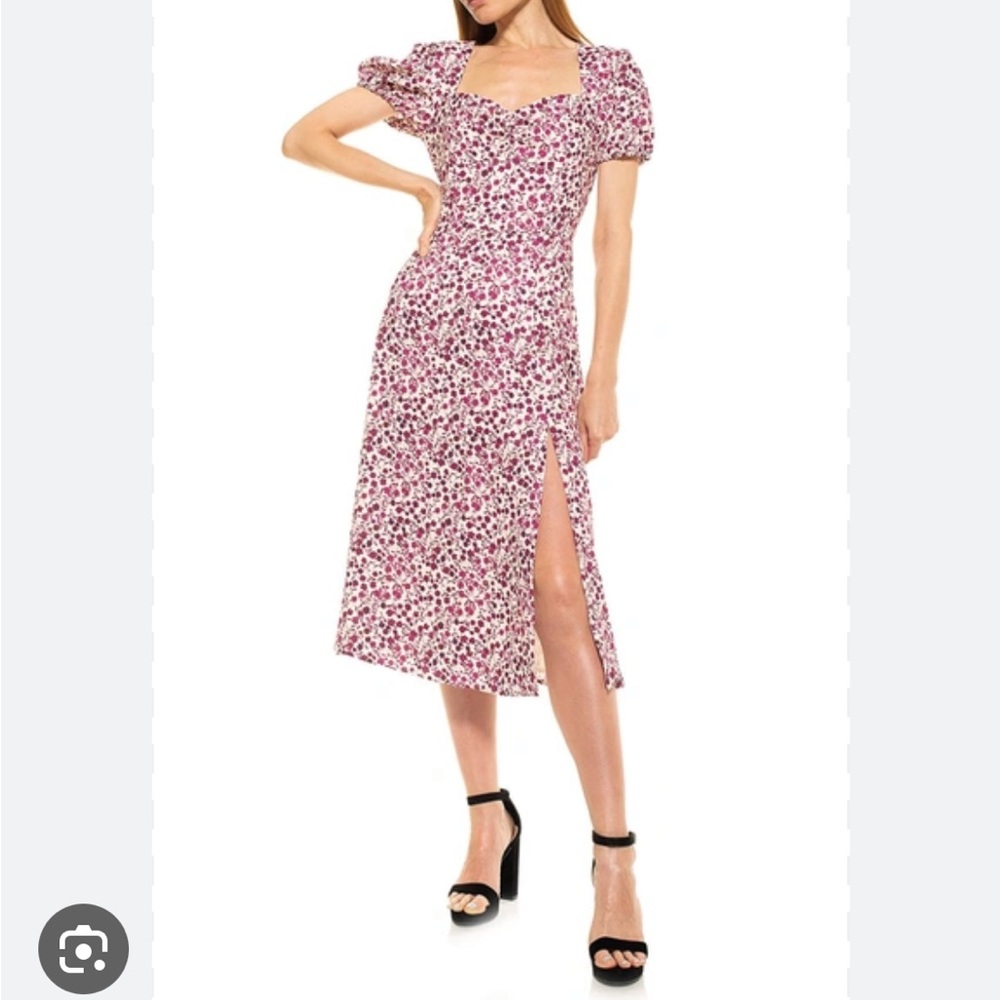 NWT Alexia Admore Gracie sweetheart dress in crimson ditsy floral size 8